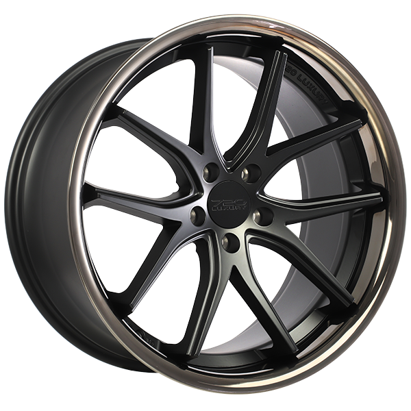 720Form VANQUISH Satin Black - Black Stainless Lip 20x10.5 +35 5x112mm 66.6mm