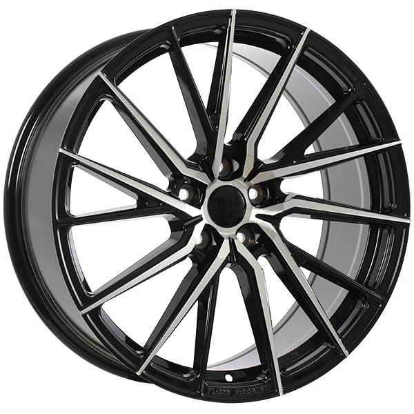 Ruffino CENTRAL Gloss Black - Machined Face 20x8.5 +35 5x114.3mm 73.1mm