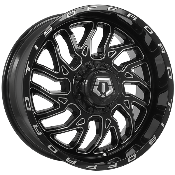 544b Rims TIS Wheels 544 Gloss Black - Milled Edge 20x9 +18 5x139.7|5x150mm 110 ...