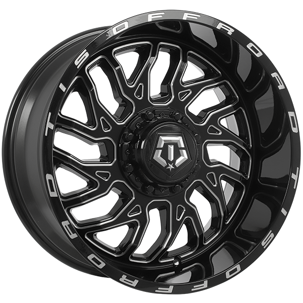 TIS Wheels 544 Gloss Black - Milled Edge 20x10 -25 5x114.3|5x127mm