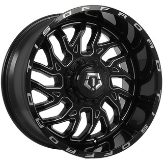 TIS Wheels 544 Gloss Black - Milled Edge 20x10 -25 5x139.7|5x150mm 110.1mm