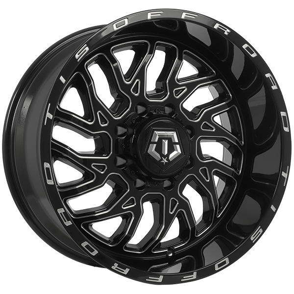 TIS Wheels 544 Gloss Black - Milled Edge 20x10 -25 8x165.1mm 125.2mm