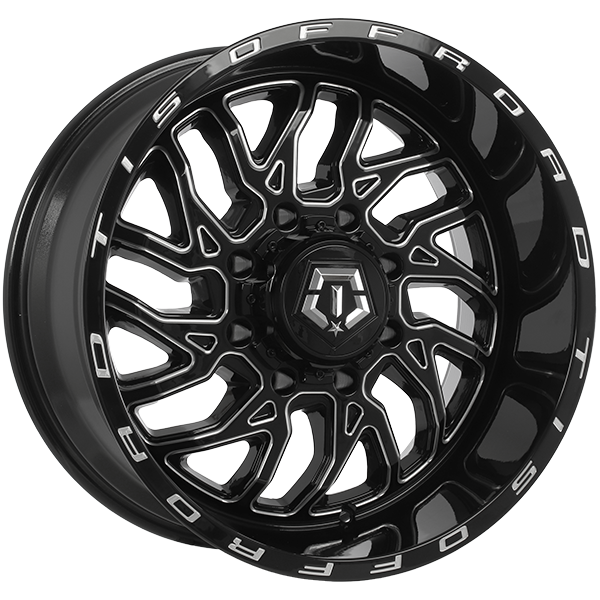 TIS Wheels 544 Gloss Black - Milled Edge 20x10 -25 8x180mm 124.3mm