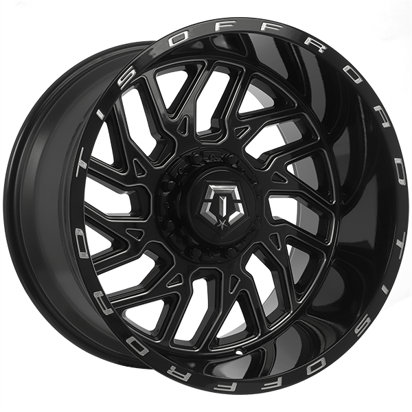 TIS Wheels 544 Gloss Black - Milled Edge 20x12 -44 6x135|6x139.7mm