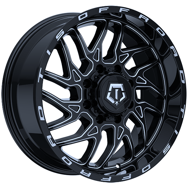TIS Wheels 544 Gloss Black - Milled Edge 22x10 -19 8x170mm 125.2mm