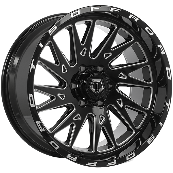 TIS Wheels 547 Gloss Black - Milled Edge 20x10 -19 6x139.7mm 106.1mm