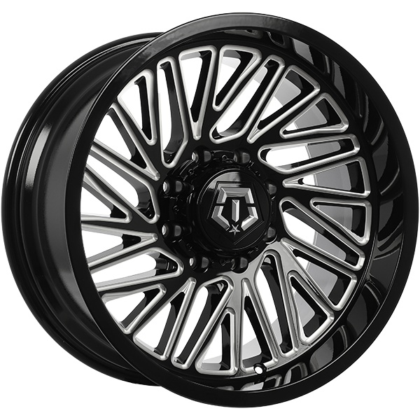 TIS Wheels 553 Gloss Black - Milled Edge 20x10 -12 8x165.1mm 125.2mm
