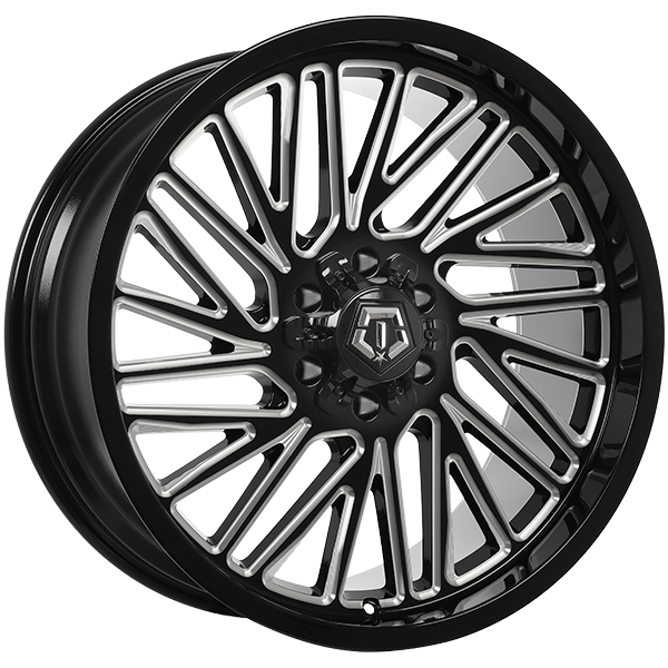TIS Wheels 553 Gloss Black - Milled Edge 22x10 +10 6x135|6x139.7mm 106.1mm