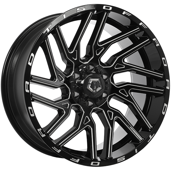 TIS Wheels 554 Gloss Black - Milled Edge 22x10 -19 6x135|6x139.7mm 108.1mm