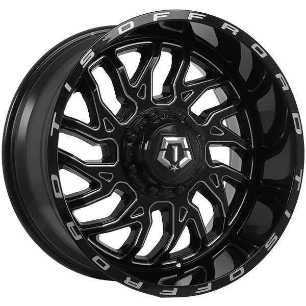 TIS Wheels 544 Gloss Black - Milled Edge 22x10 -19 5x127|5x139.7mm 78.1mm - Wheelwiz