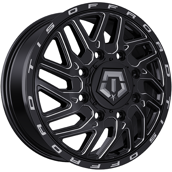 TIS Wheels 544 Gloss Black - Milled Edge 20x8.2 +127 8x210mm 154.3mm
