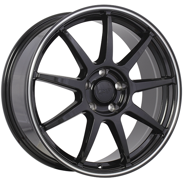 DAI REV Gloss Black - Machined Lip 18x7.5 +45 5x114.3mm 67.1mm