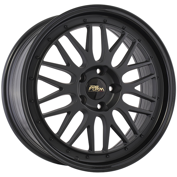 720Form FF14 Satin Black - Gloss Black Lip 18x8 +35 5x114.3mm 67.1mm