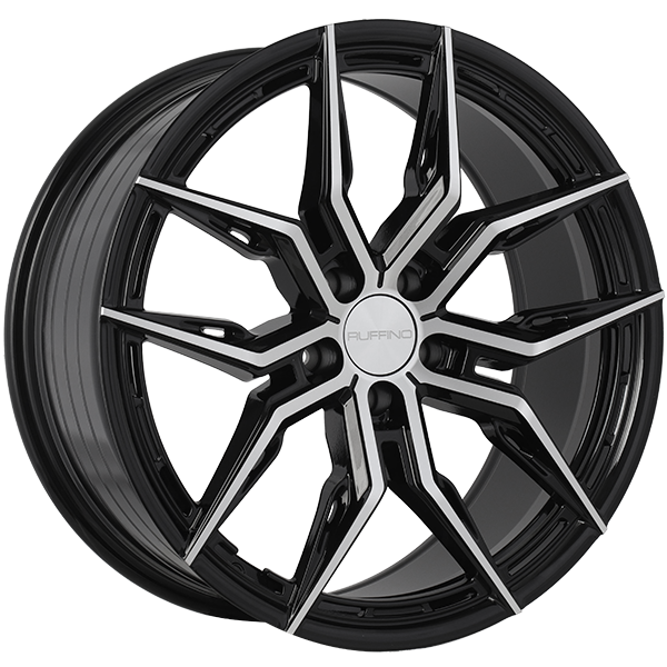 Ruffino ELEGANZA Gloss Black - Machined Face 20x9 +34 5x127mm 71.5mm