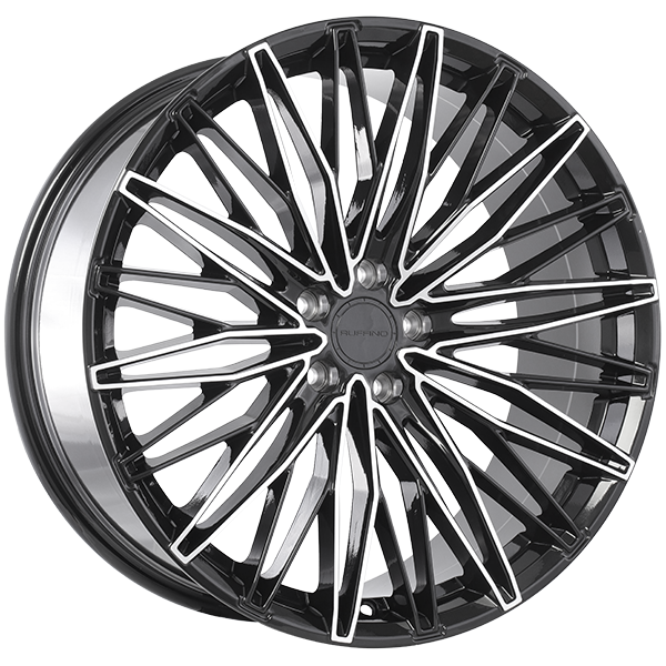 Ruffino STELLARE Gloss Black - Machined Face 20x9 +35 5x112mm 66.6mm