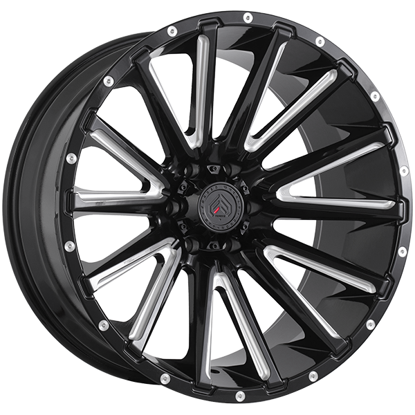 Forged Offroad XR110 Gloss Black - Milled Edge 20x12 -44 6x139.7mm 108.1mm