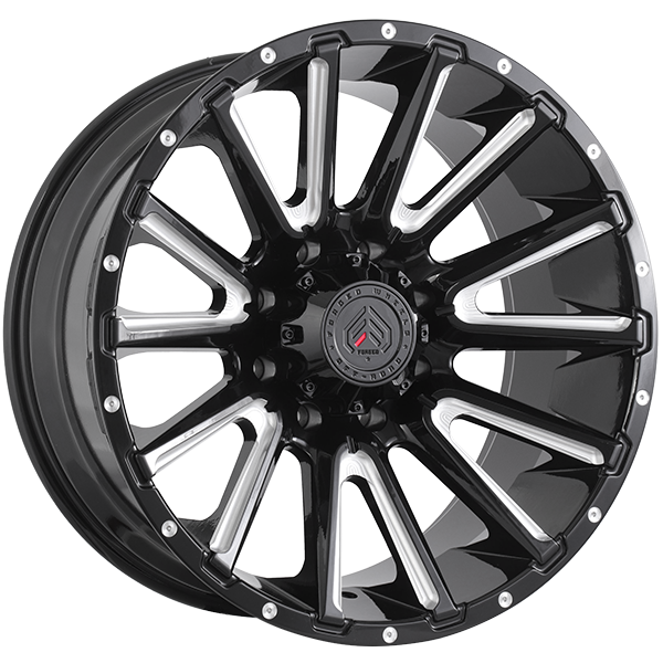 Forged Offroad XR110 Gloss Black - Milled Edge 22x10 -25 8x180mm 124.1mm