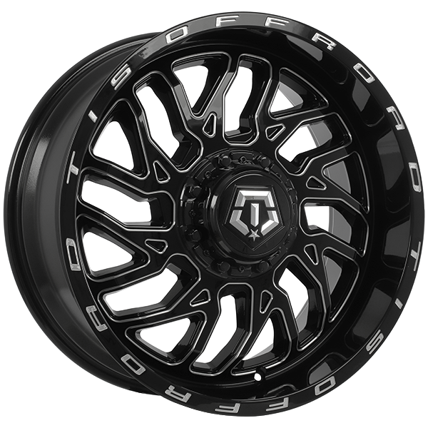 TIS Wheels 544 Gloss Black - Milled Edge 22x10 -19 6x135|6x139.7mm 108.1mm