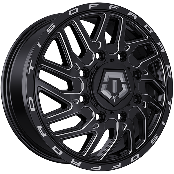 TIS Wheels 544 Gloss Black - Milled Edge 20x8.2 +127 8x165.1mm 121.7mm