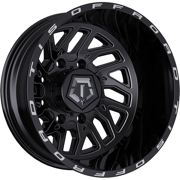 TIS Wheels 544 Gloss Black - Milled Edge 20x8.2 -198 8x165.1mm 121.7mm