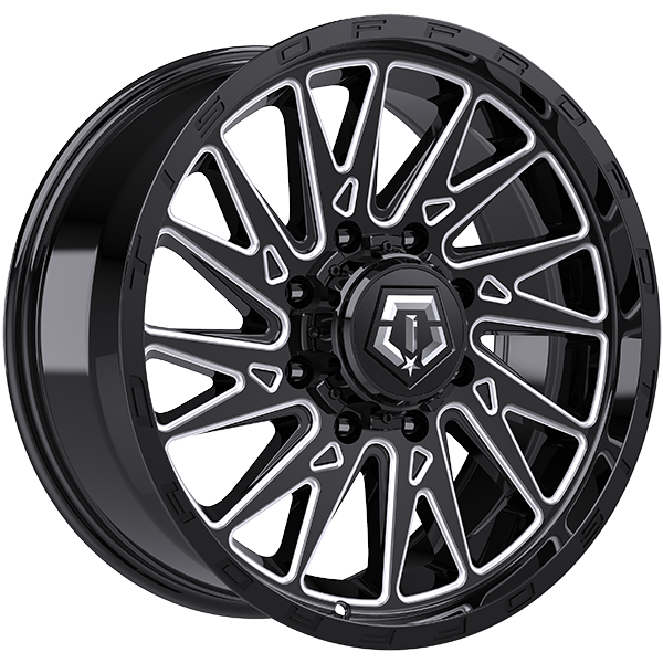 TIS Wheels 547 Gloss Black - Milled Edge 22x12 -44 8x180mm 124.1mm