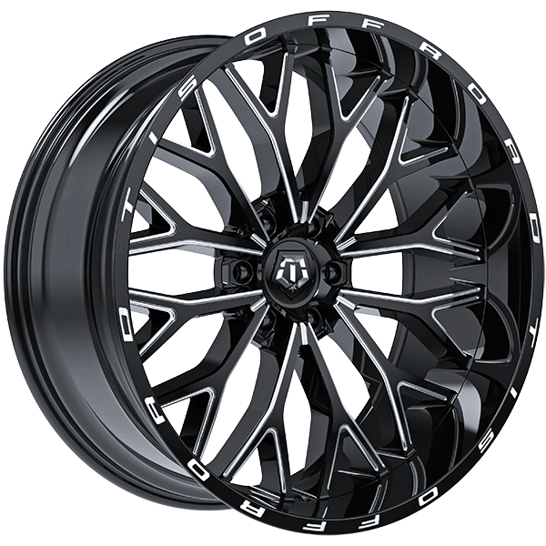 TIS Wheels 565 Gloss Black - Milled Edge 20x9 +18 6x139.7mm 106.1mm
