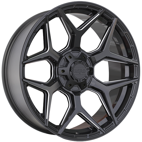 Ruffino HARD XPLORER Gloss Black - Milled Edge 22x9.5 +15 6x135|6x139.7mm 87.1mm - Wheelwiz