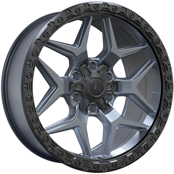 Forged Offroad XR13 Satin Gray - Black Lip 20x9 +15 6x135|6x139.7mm 108.1mm - Wheelwiz