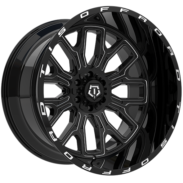 TIS Wheels 560 Gloss Black - Milled Edge 20x10 -25 6x135|6x139.7mm 106.2mm - Wheelwiz