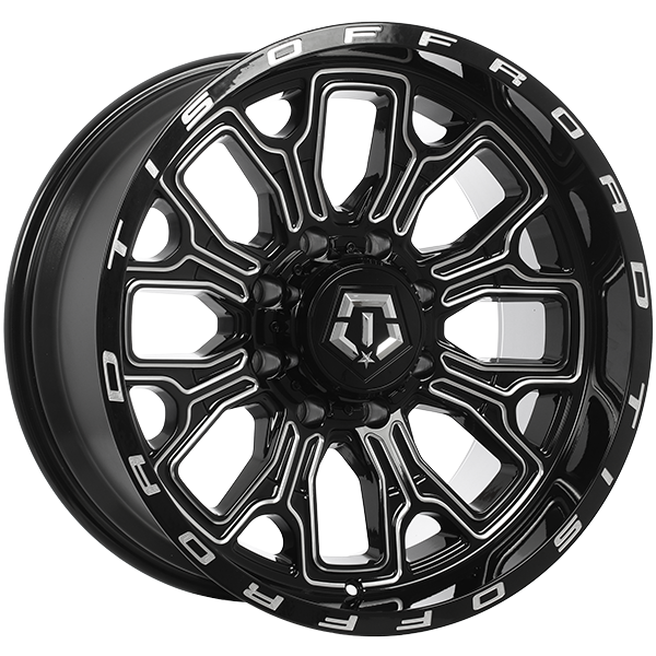TIS Wheels 560 Gloss Black - Milled Edge 20x10 -25 8x180mm 124.3mm - Wheelwiz
