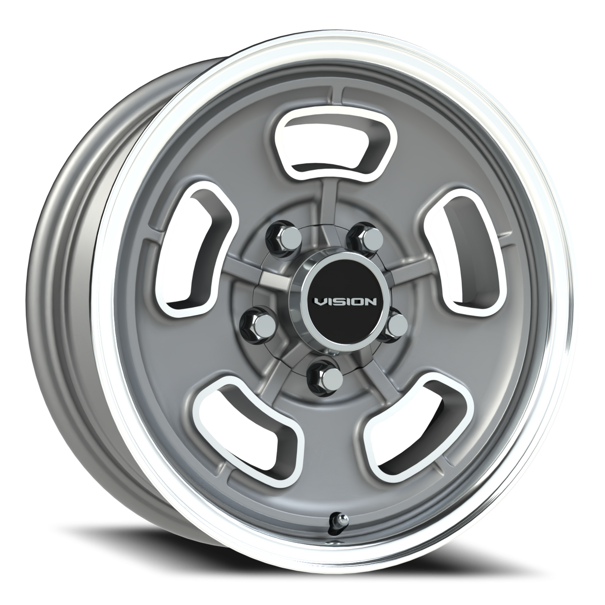 Vision Wheel 148 Satin Grey Machined Face/Lip 15x5.5 +7 5x120.65mm 83mm - Wheelwiz