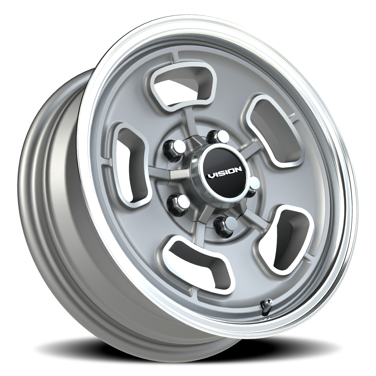Vision Wheel 148 Satin Grey Machined Face/Lip 15x5.5 +7 5x114.3mm 83mm - Wheelwiz