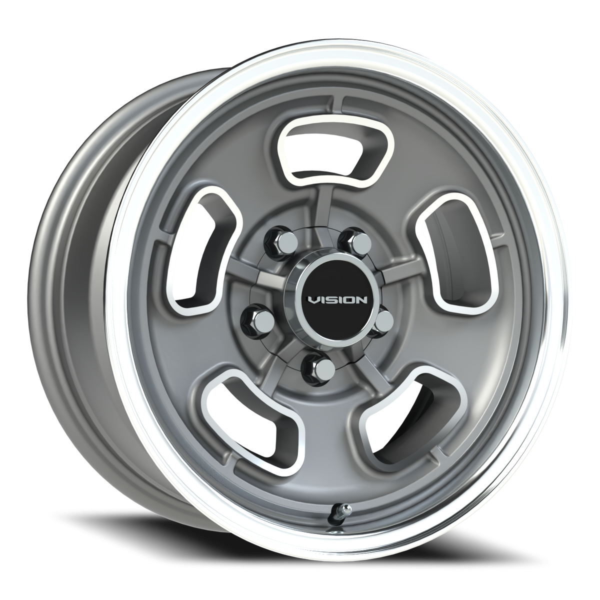 Vision Wheel 148 Satin Grey Machined Face/Lip 15x7 +6 5x120.65mm 83mm - Wheelwiz