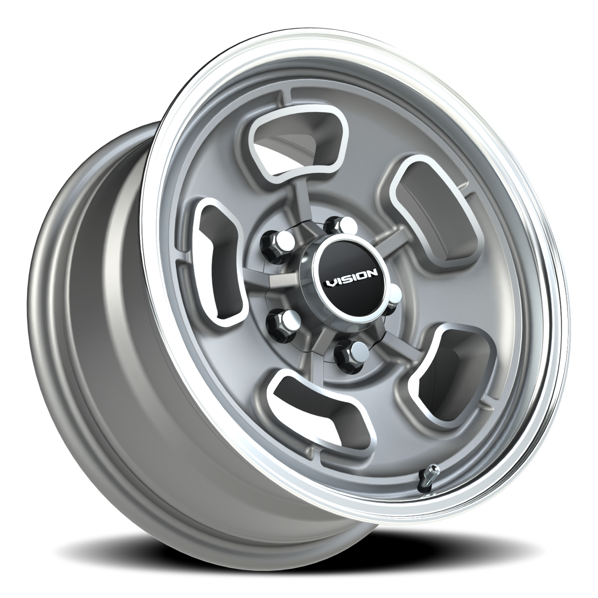 Vision Wheel 148 Satin Grey Machined Face/Lip 15x7 +6 5x120.65mm 83mm - Wheelwiz
