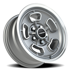 Vision Wheel 148 Satin Grey Machined Face/Lip 15x7 +6 5x120.65mm 83mm - Wheelwiz