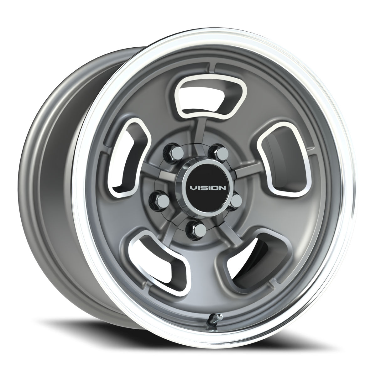Vision Wheel 148 Satin Grey Machined Face/Lip 15x8 -19 5x114.3mm 83mm - Wheelwiz