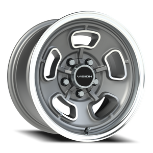 Vision Wheel 148 Satin Grey Machined Face/Lip 15x8 0 5x114.3mm 83mm - Wheelwiz