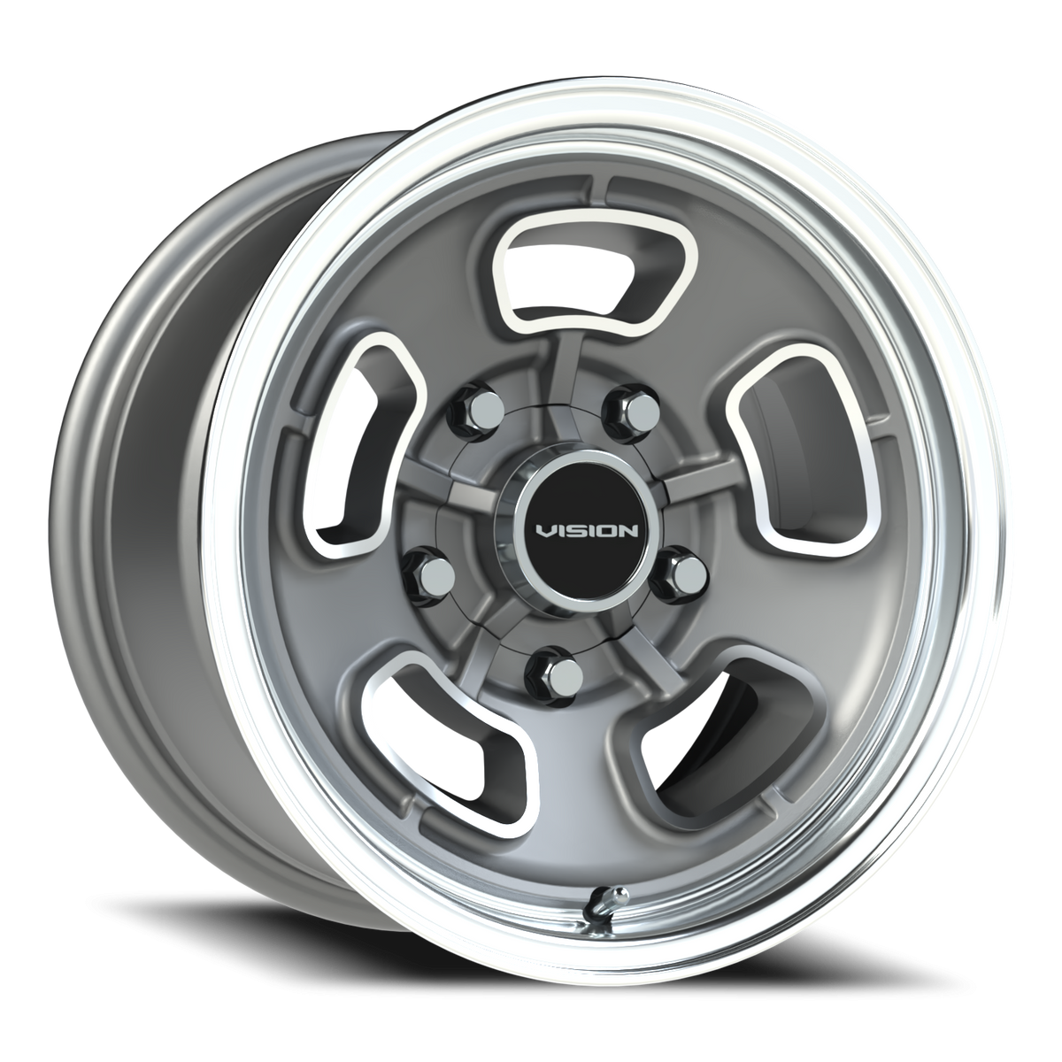 Vision Wheel 148 Satin Grey Machined Face/Lip 15x8 0 5x139.7mm 87.1mm - Wheelwiz