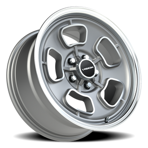 Vision Wheel 148 Satin Grey Machined Face/Lip 17x8 0 5x120.65mm 83mm - Wheelwiz