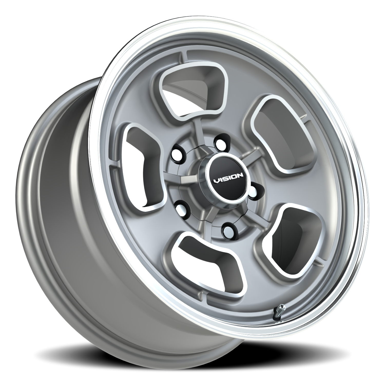 Vision Wheel 148 Satin Grey Machined Face/Lip 17x8 0 5x139.7mm 87.1mm - Wheelwiz