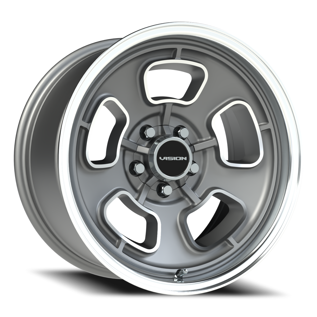 Vision Wheel 148 Satin Grey Machined Face/Lip 17x9 0 5x120.65mm 83mm - Wheelwiz