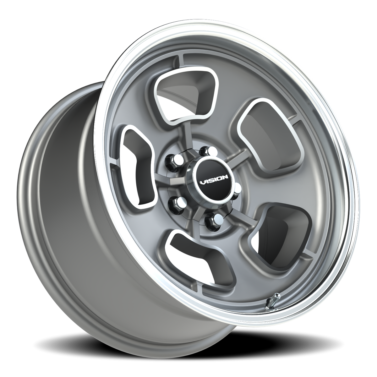 Vision Wheel 148 Satin Grey Machined Face/Lip 17x9 0 5x120.65mm 83mm - Wheelwiz