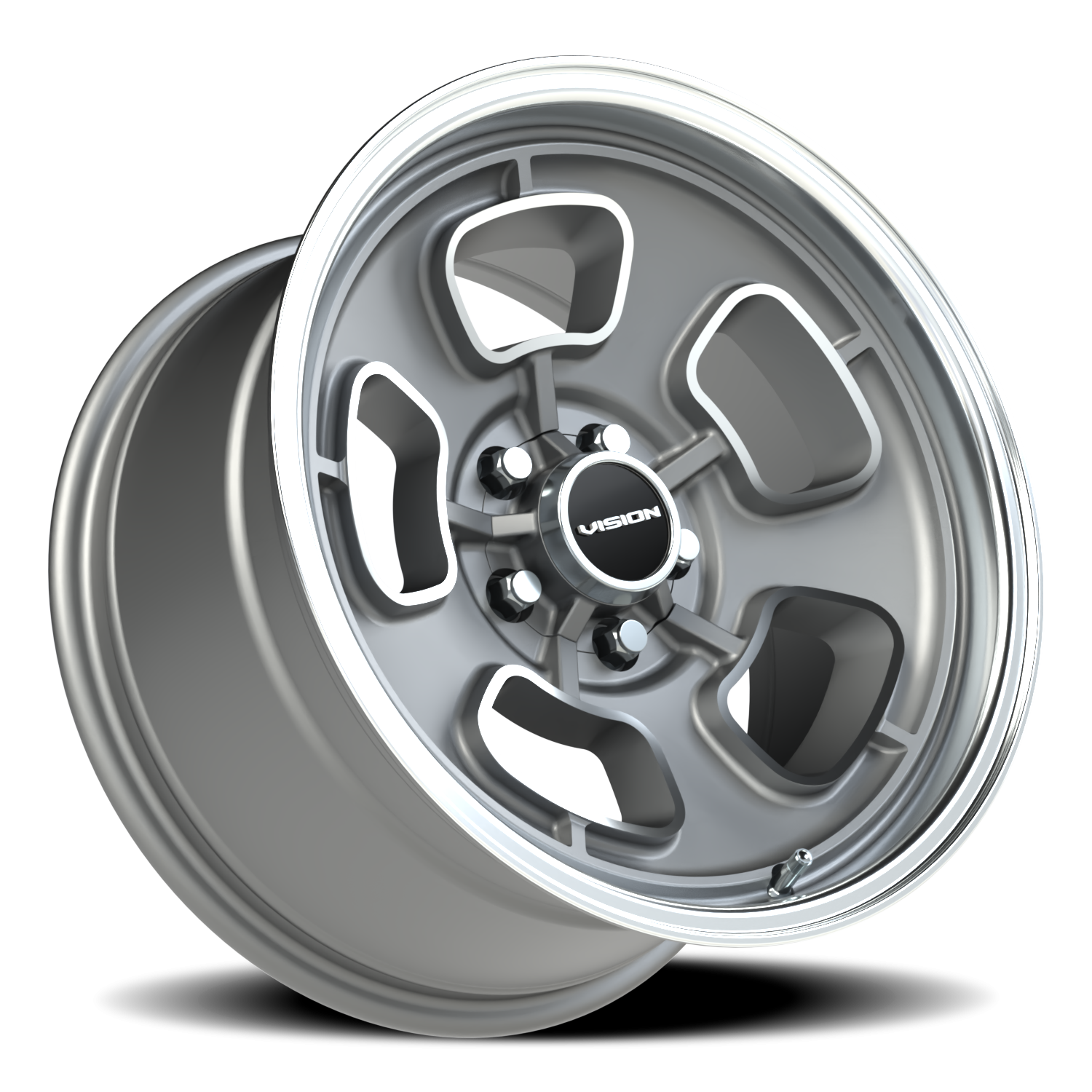 Vision Wheel 148 Satin Grey Machined Face/Lip 17x9 0 5x120.65mm 83mm - Wheelwiz