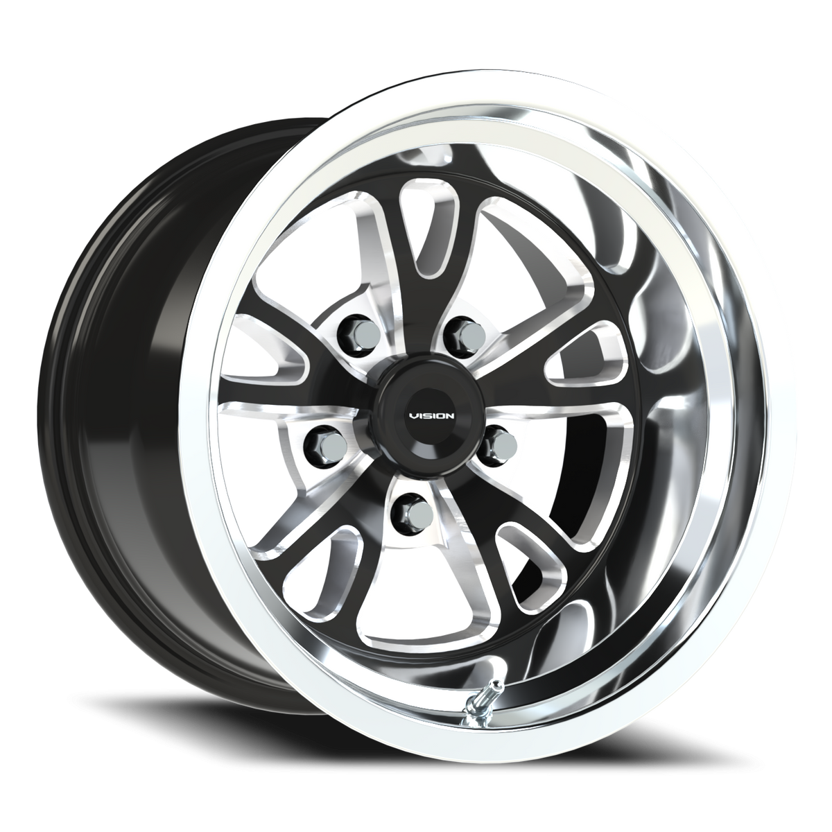 Vision Wheel 149 Gloss Black Milled Spoke Polished Lip 15x10 -25 5x114.3mm 83.1mm - Wheelwiz