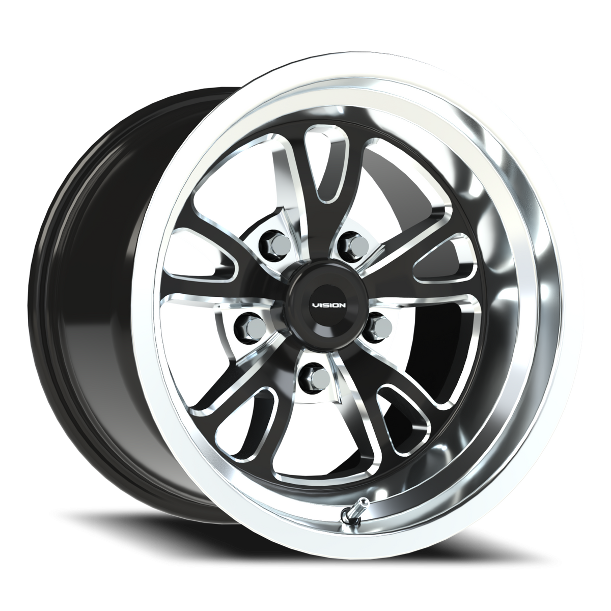 Vision Wheel 149 Gloss Black Milled Spoke Polished Lip 15x10 +25 5x114.3mm 83.1mm - Wheelwiz