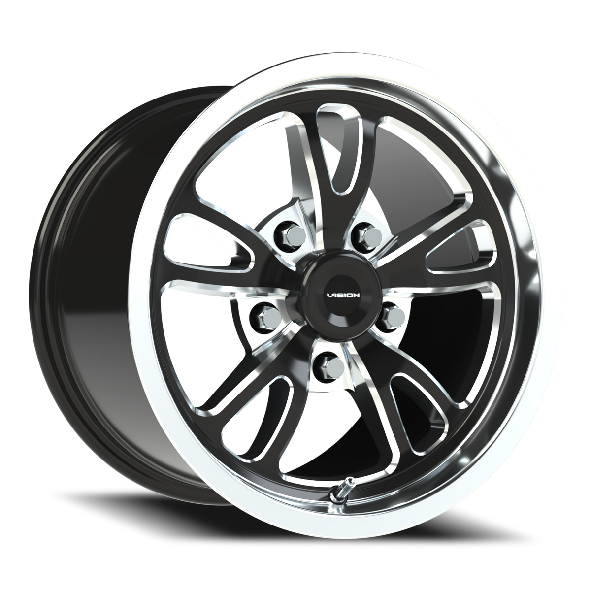 Vision Wheel 149 Gloss Black Milled Spoke Polished Lip 15x10 +51 5x114.3mm 83.1mm - Wheelwiz