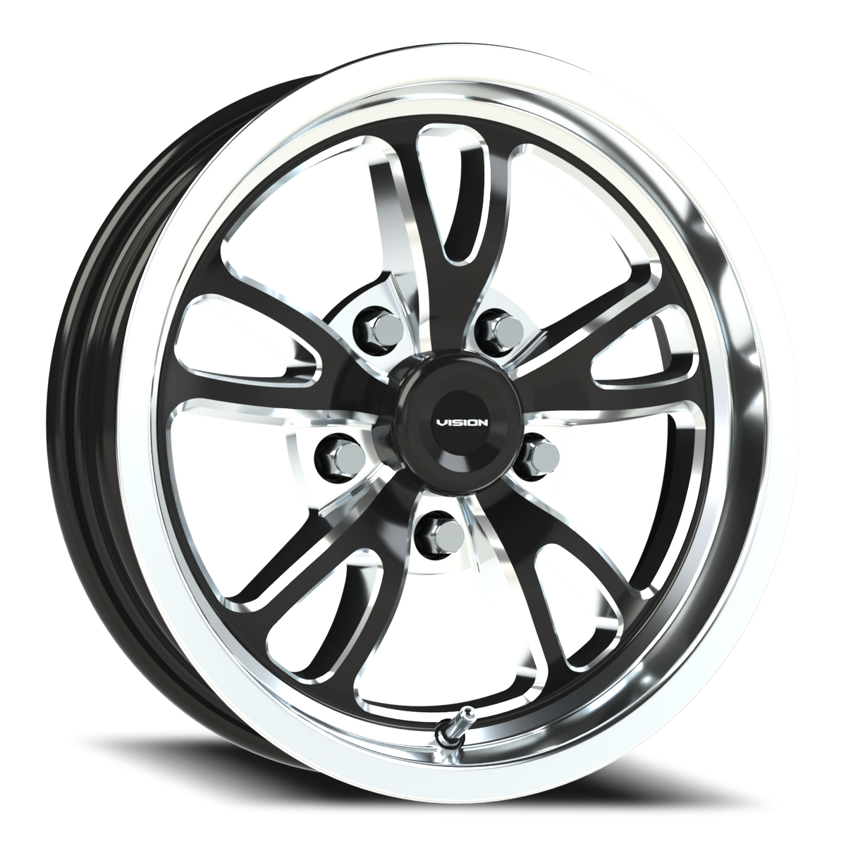 Vision Wheel 149 Gloss Black Milled Spoke Polished Lip 15x4 -19 5x114.3mm 83.1mm - Wheelwiz
