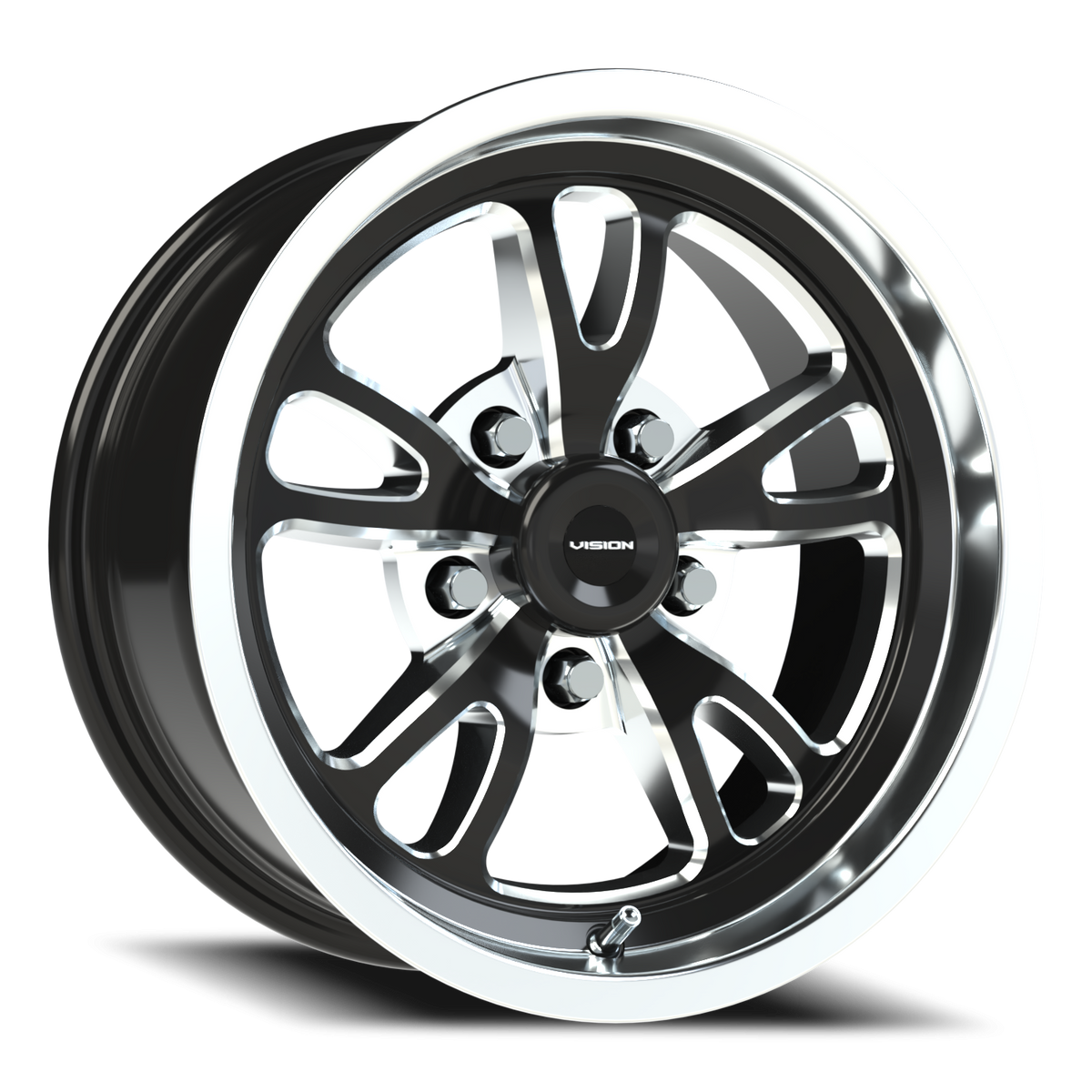 Vision Wheel 149 Gloss Black Milled Spoke Polished Lip 15x7 0 5x120.65mm 83.1mm - Wheelwiz