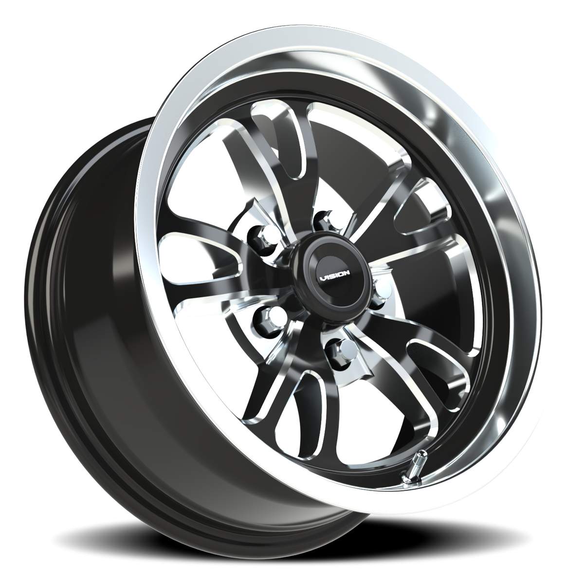 Vision Wheel 149 Gloss Black Milled Spoke Polished Lip 15x7 0 5x120.65mm 83.1mm - Wheelwiz