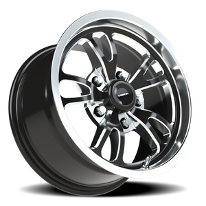 Vision Wheel 149 Gloss Black Milled Spoke Polished Lip 15x8 +27 5x120.65mm 83.1mm - Wheelwiz